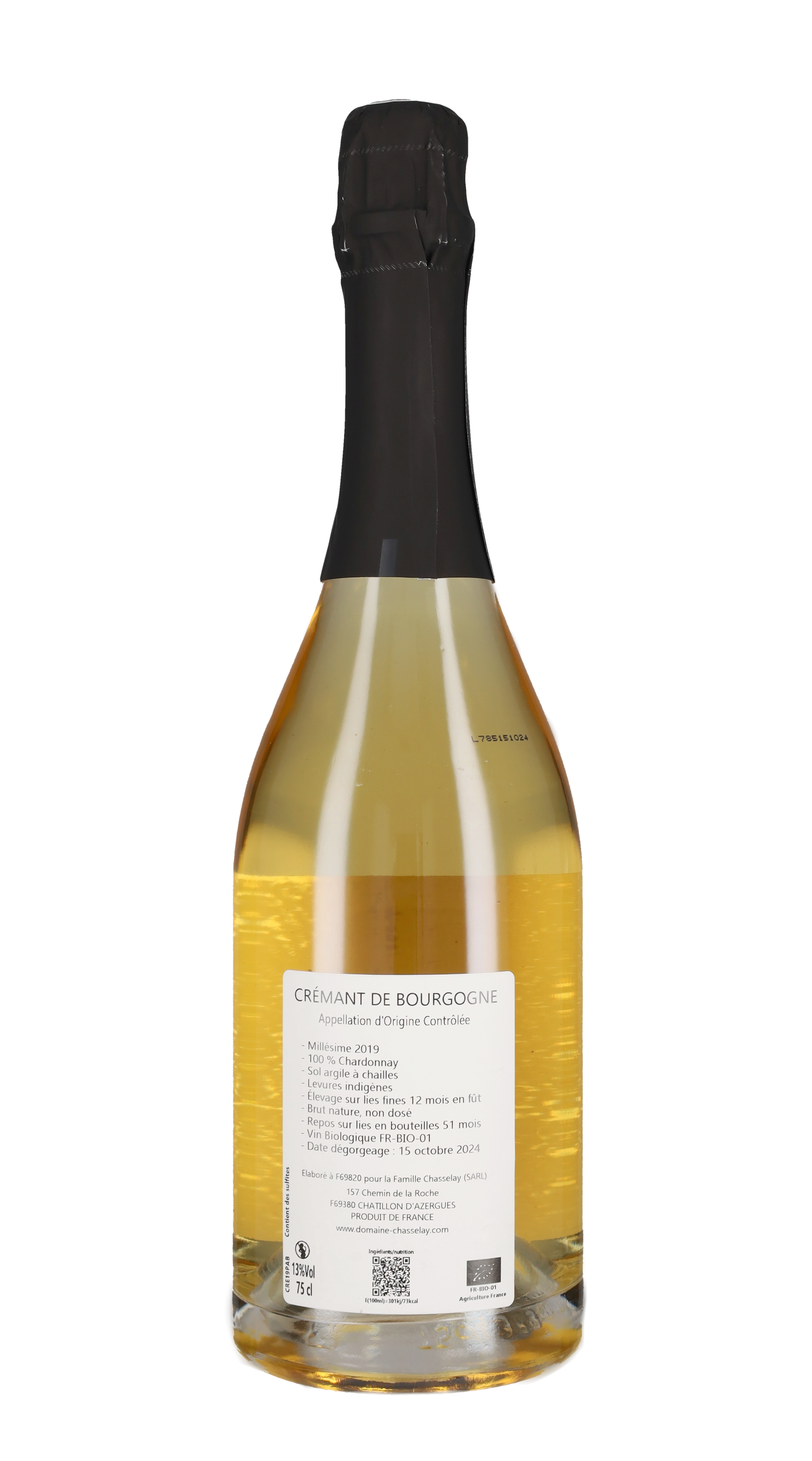 Domaine Chasselay Cremant de Bourgogne Brut Nature 2019