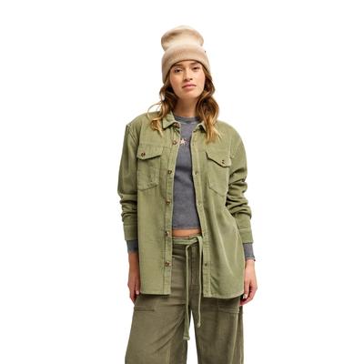Langarmshirt ROXY "Let It Go Cord", Damen, Gr. XS, olivgrün, Obermaterial: 100% Baumwolle., Shirts Langarmshirt