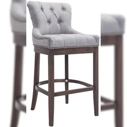CLP Barhocker Lakewood Stoff, Antik-dunkel hellgrau