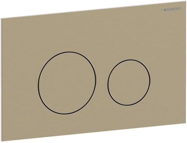 Geberit Sigma 40 Round Betätigungsplatte 115628QF1 Round, messingfarben / gebürstet, easy-to-clean-beschichtet, für 2-Mengen-Spülung, Round