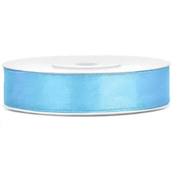 PartyDeco Satin Geschenkband hellblau 25m 12mm breit