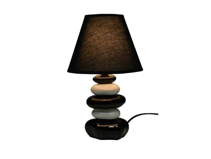 Tischlampe GALET 35cm 60W schwarz