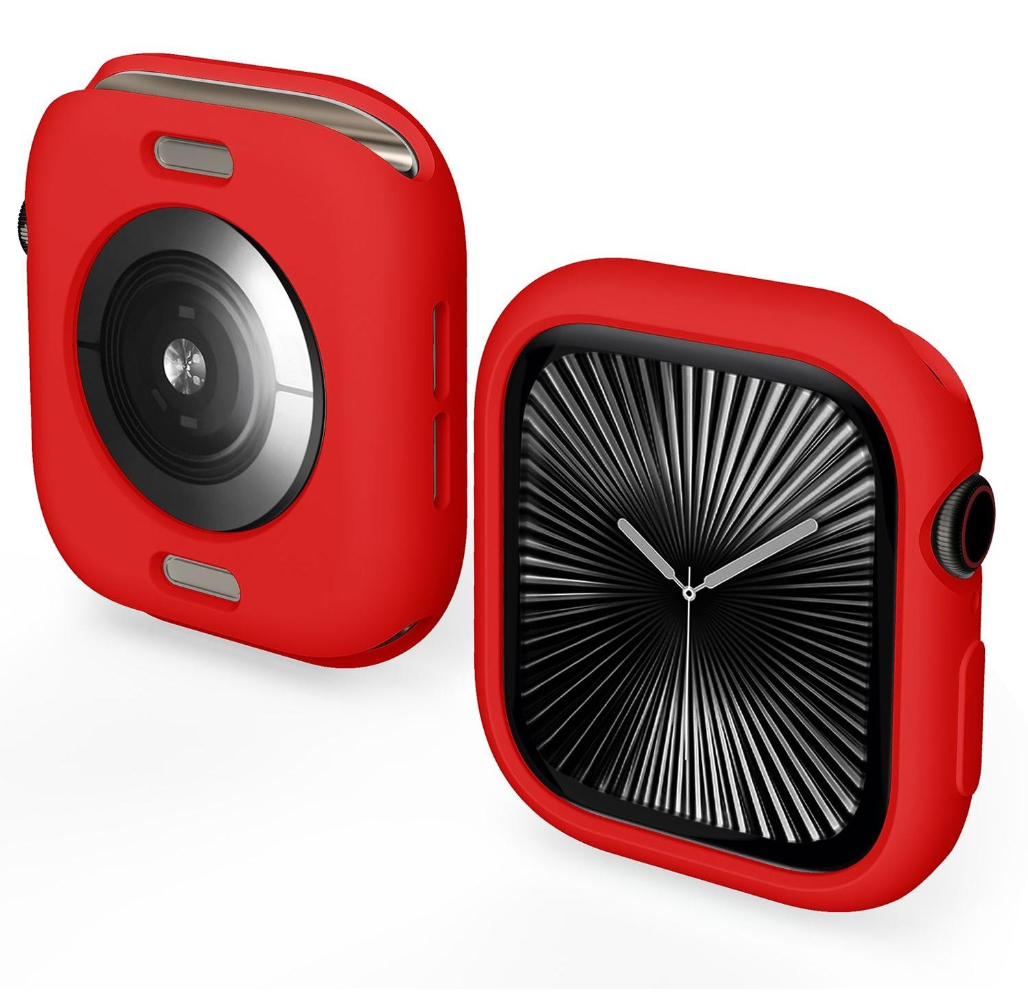 Wigento TPU hoesje voor Apple Watch Series 10 46mm - Candy Design - Rood
