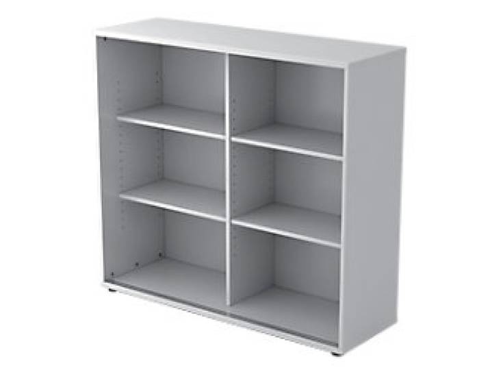 Hammerbacher Matrix Schrank Melaminharzbeschichtete Spanplatte 2 Fachböden 1.200 x 400 x 1.100 mm Grau