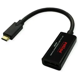 ROLINE Kabel-Adapter USB-C - DisplayPort, v1.2, bidirektional, ST/BU, 0,2 m