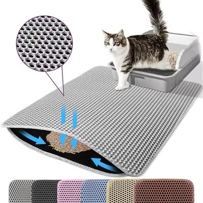 Inspired Finds Waterproof Double Layer Cat Litter Mat For Easy Clean Up & Floor Protection gray 11.81x11.81in