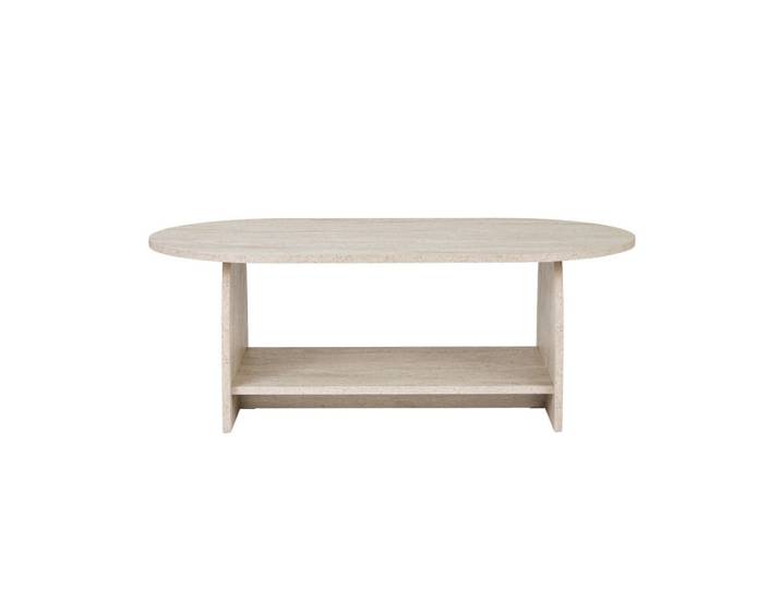 Calicosy Beistelltisch mit zwei Ablageflächen 60/40/110 cm, Beige, Holzwerkstoff, 60x40x110 cm, Wohnzimmer, Wohnzimmertische, Couchtische