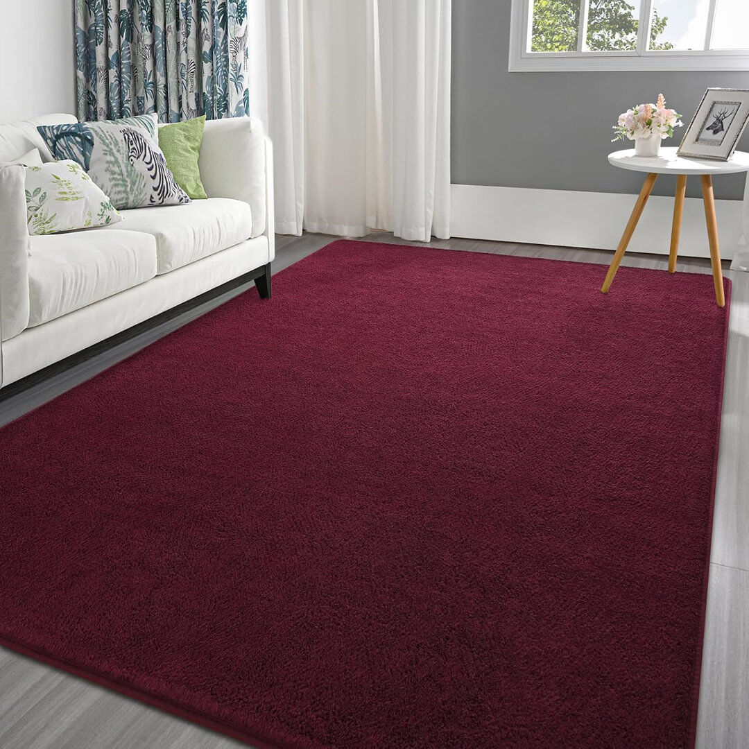 Lochas Rectangle Shaggy Area Rug Red Rectangle 183 x 275 cm