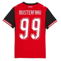 Puma Österreich 2026 Heimtrikot Damen rot/schwarzmit Eigenname XXL