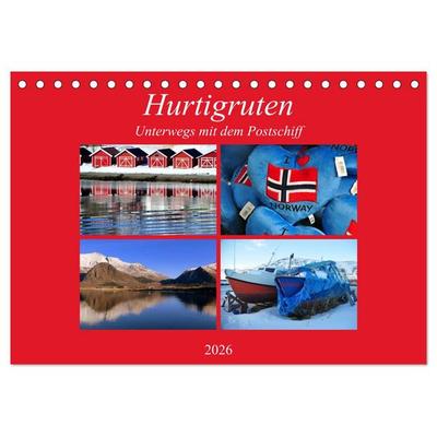 Hurtigruten - Unterwegs mit dem Postschiff (Tischkalender 2026 DIN A5 quer), CALVENDO Monatskalender