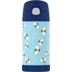 FUNtainer Thermosflasche mit Strohhalm, Bienen, 355 ml