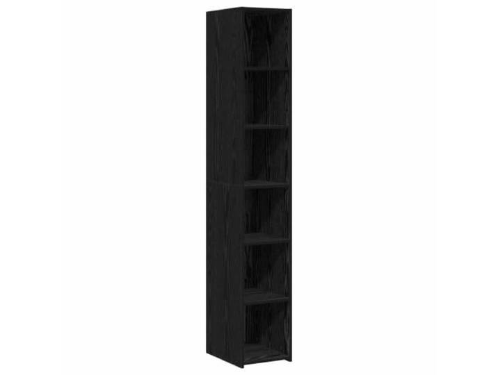 KGFHERENB Highboard Schwarze Eiche 30x41x185 cm Holzwerkstoff Regal Schlankes Design mit 5 Fächern für Wohnzimmer und Flur. Pflegeleichte Oberfläche schafft Ordnung auf kleinem Raum.