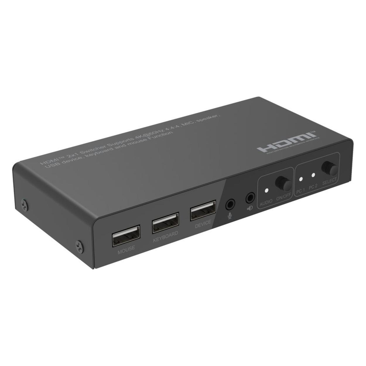 MicroConnect 4K@60Hz HDMI KVM switch, 2x1 (MC-HDMIKVM0201-4K)
