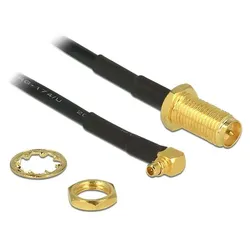 DeLOCK 88936 Koaxialkabel RG-174 0,32 m RP-SMA MMCX Schwarz