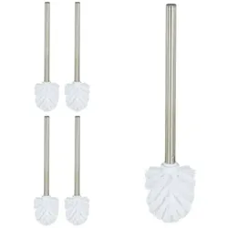 Relaxdays WC Bürste 5er Set 8 cm Weiß,Silber