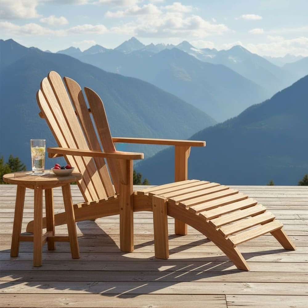 TECK Attitude Chaise longue en teck massif Marron 158x93x74cm