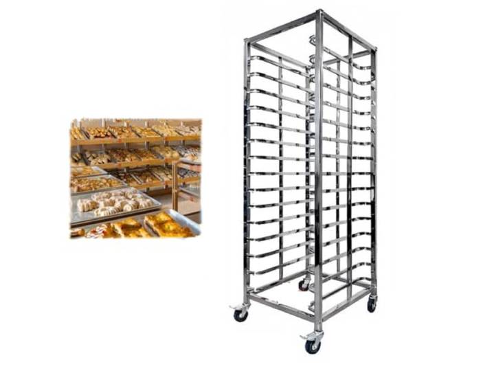 Labasuan Professionelles Bäckereiregal mit 2 feststellbaren Rollen Professionelles Edelstahl-Schnellregal, mehrstöckiger, robuster Servierwagen, Back- und Kühlregal für Küche(15-Tier)
