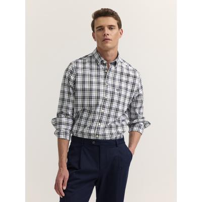 Langarmhemd BUGATTI "Modern Fit", Herren, Gr. XL, Normalgrößen, 180, oliv, 100% Baumwolle, kariert, normal, Hemden, Modern Fit Baumwolle Karo Button-Down