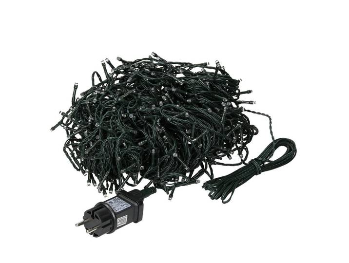 ECD-Germany LED Cluster Lichterkette 36m 480 LEDs Kaltweiß, Dunkelgrün, Kunststoff, LED integrated, 3900 cm, Lampen & Leuchten, Innenbeleuchtung, Dekoleuchten, Lichterketten