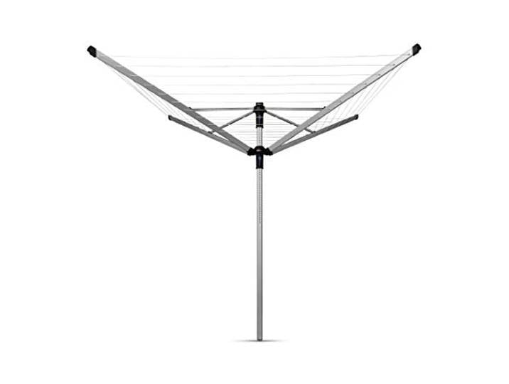 Brabantia - Lift-O-Matic Advance drehbaren Wäschespinne - Easy Lift-Systems - UV-beständige Wäscheleine, 50 m - Kein Durchhängen - Auch für Kleiderbügel - Metallic Grey - ø 295 cm