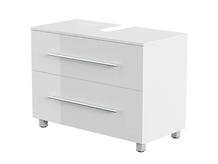 Meuble sous vasque Mondial 85cm Blanc/Blanc brillant