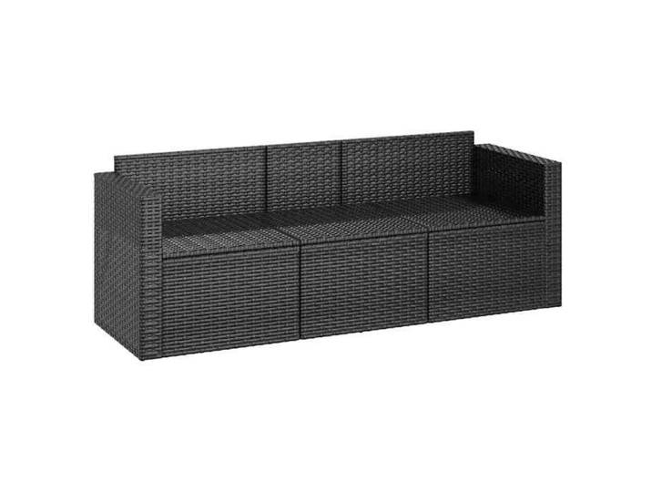 Noir Canapé d'extérieur/jardin - SARAZYJ - Canapé de jardin - à 3 places - avec coussins - noir - résine tressée Hot69932483