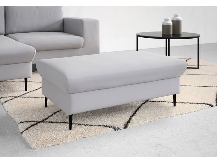 Sitzhocker DOMO COLLECTION Modica , silber, B:99cm H:42cm T:65cm, Hocker, Sitzhocker, Auch in Cord, Fusshöhe passend für gängige Saugroboter