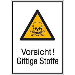 SAFETYMARKING Warn-Kombischild Vorsicht! Giftige Stoffe Folie selbstklebend (B x H) 131 mm x 185 mm ISO 7010 1 St. 21.0408