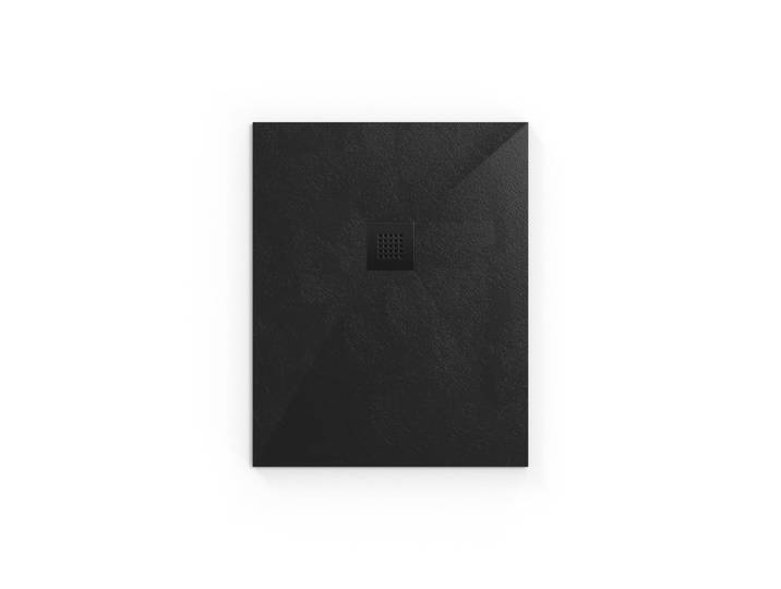 B-Way Receveur de douche rectangulaire 100x80cm avec siphon, en marbre coulé, Noir (SATALEK10080-S)