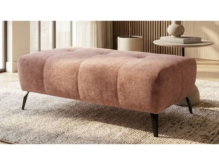 Hocker GOODPRODUCT Viiborg 121 x 63 cm, mit Steppungen, elegant, modern , rosa (rose), B:121cm H:43cm T:63cm, 100% Polyester, Hocker, Hocker, pflegeleichter Bezug, extra hohe Füsse - passend für Saugroboter