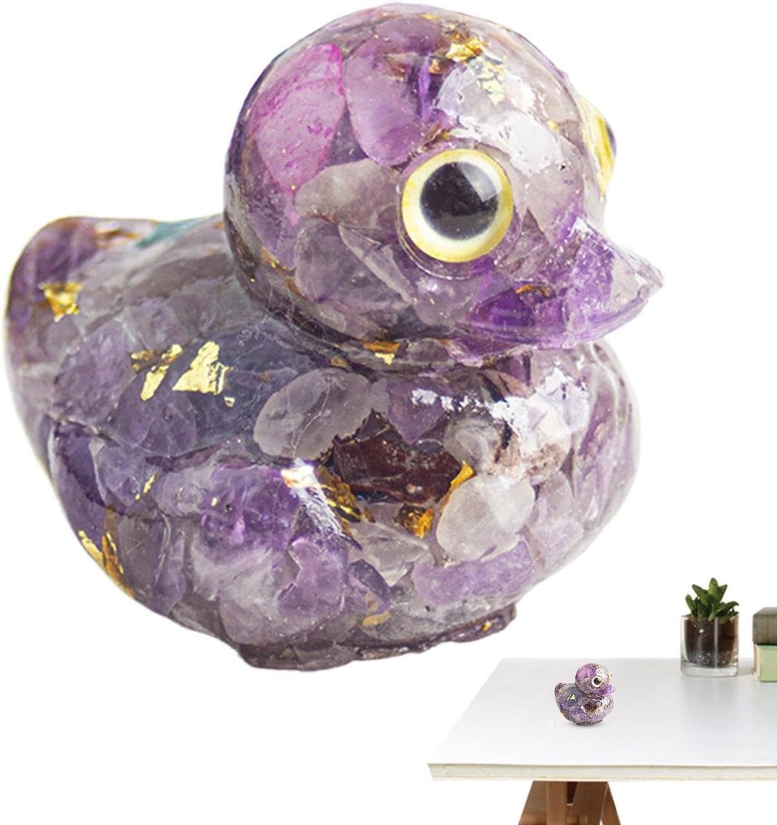 Paarse Eendenfiguren Decoratie - Kleine Tafelbeeldjes - 3 cm
