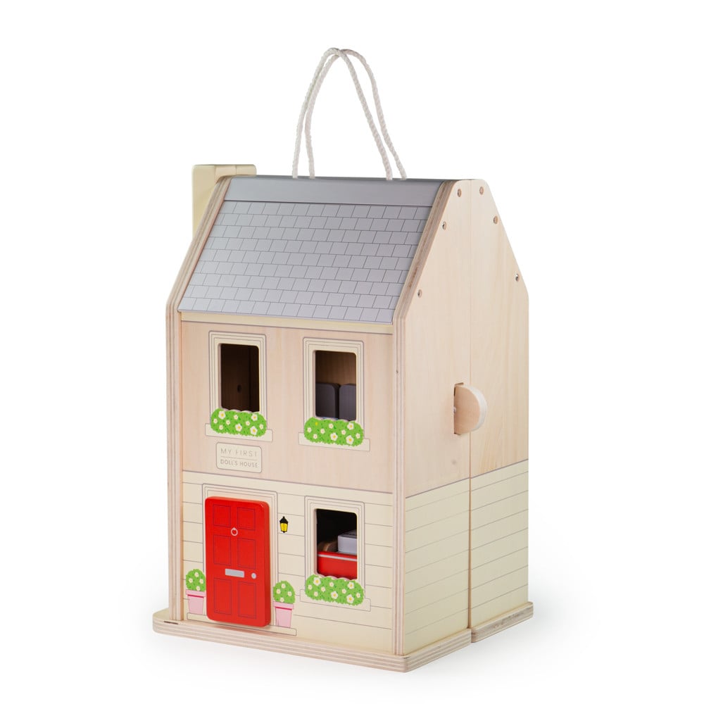 Bigjigs houten poppenhuis inclusief accessoires en poppen