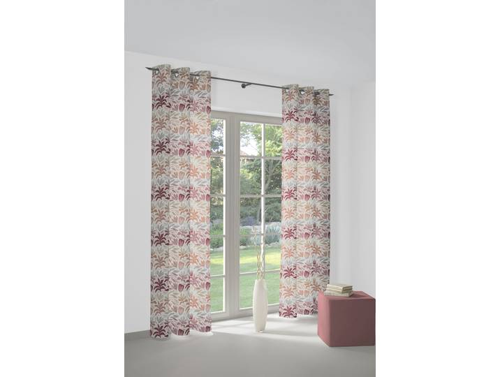 Vorhang WIRTH Kairo Gr. 3, rot, B:132cm H:225cm, Jacquard, Baumwolle, Polyester, Gardinen, Vorhang