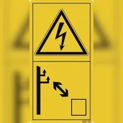Ausreichenden Abstand zu elektrischen ..., Folie, 88x168 mm, 2 Stück/Bogen