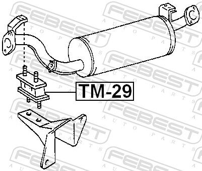 Febest Montagesatz, Abgasanlage Tm29 Mitte Und Hinten Für Toyota