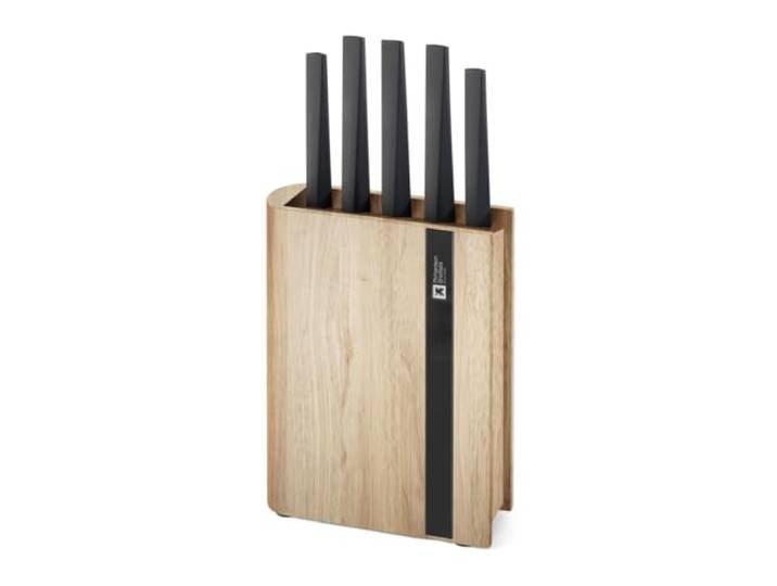 Richardson Sheffield Edge Nature - Bloc 5 couteaux de cuisine Bloc 5 couteaux de cuisine\, Lames revêtement PVD noir mat\, Manche ABS\, Bloc en bois\, Lavage à la main recommandé
