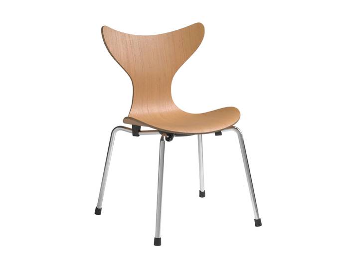 Fritz Hansen Liljan Kinderstuhl Oregon pine-Chrom