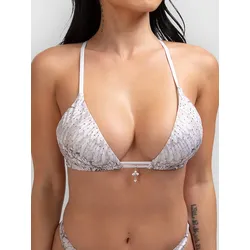 Affliction Elusive Phase Bikini Top antique white Gr. XL