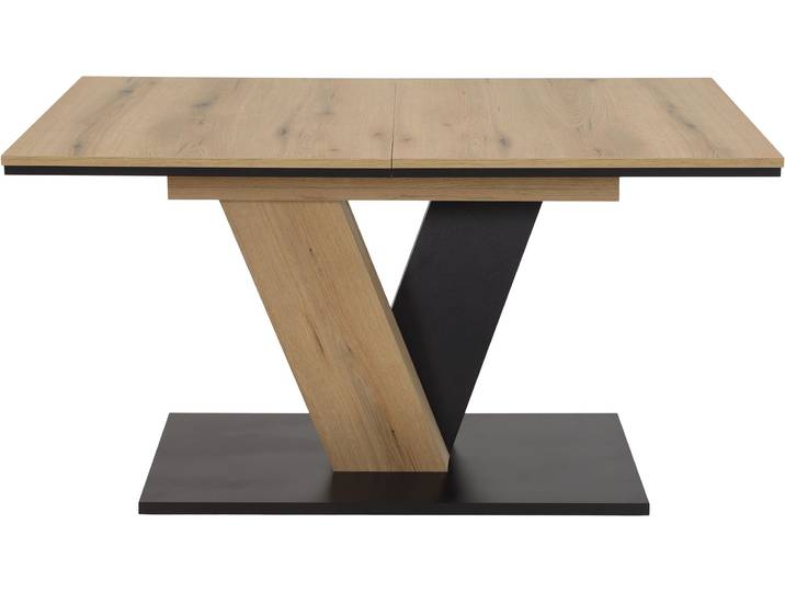 Säulen-Esstisch GOODPRODUCT Altona , braun (evoke eiche, evoke eiche, evoke eiche), H:76cm T:90cm, Tische, Säulen-Esstisch, Esstisch, Küchentisch, ausziehbar auf 180 cm