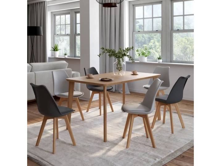 IDMARKET Lot de 6 chaises de salle à manger SARA scandinaves gris