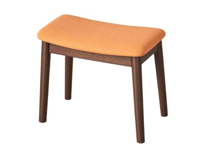 WSJJXS Massivholz Schminkhocker Gepolsterter Sitz Passt unter Schminktische, stabiler Stand, weiche Polsterung, platzsparend(Orange)