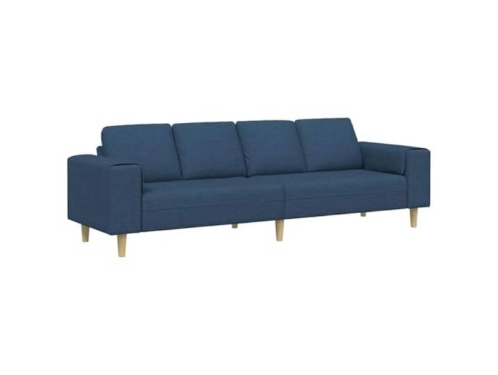 IBUQDDV Wohnzimmer Couch Blau 250 x 77 x 76 cm Polyester Sofa Moderne Ästhetik, atmungsaktiver Polyesterbezug, Schaumfüllung, braune Beine, ergonomische Armlehnen
