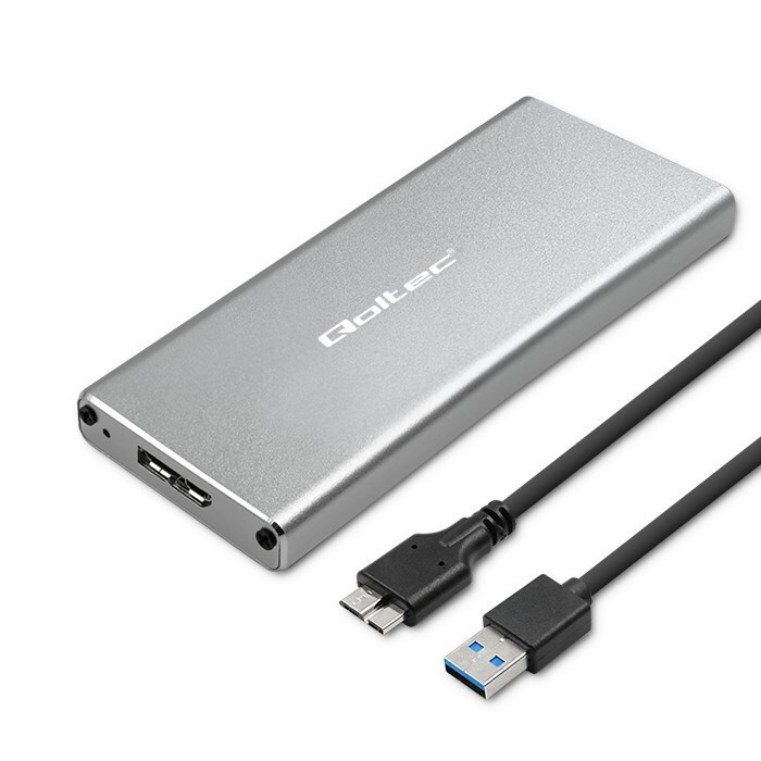 Qoltec Behuizing voor M.2 SSD-schijf met SATA, NGFF en USB 3.0, 2TB