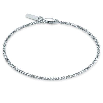 Panzerarmband TRUE REBELS "TR5" Gr. 19, silber, Armbänder, Herren, 19, Edelstahl, Panzerarmband, aus Edelstahl