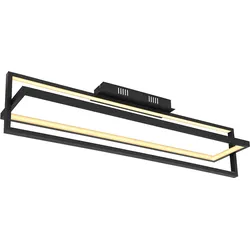 Deckenleuchte Deckenlampe Wohnzimmerlampe, Dimmbar Nachtlicht Fernbedienung Timer schwenkbar, Metall schwarz, 1x LED 23W 880Lm 2700-6500K, LxBxH 82x18x21,5cm