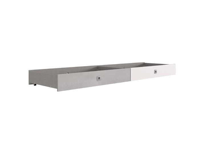 Tiroir de lit Joker pour lit simple 100 x 16 x 60cm Blanc/Imitation béton