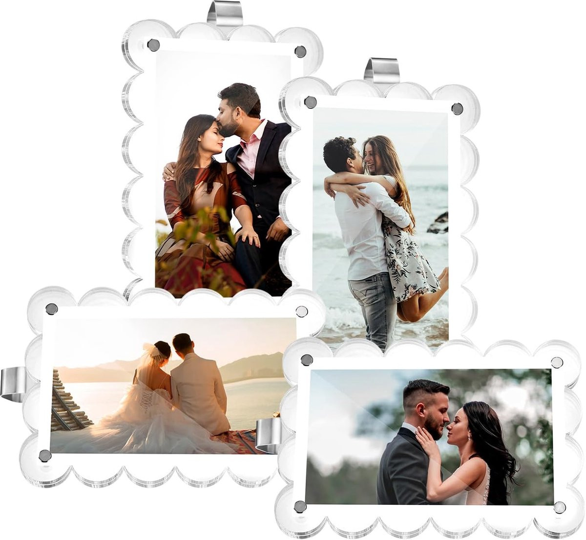 Zonneklep Foto-Houder - Acryl Frame - Transparant Zilver - 9 x 6 cm