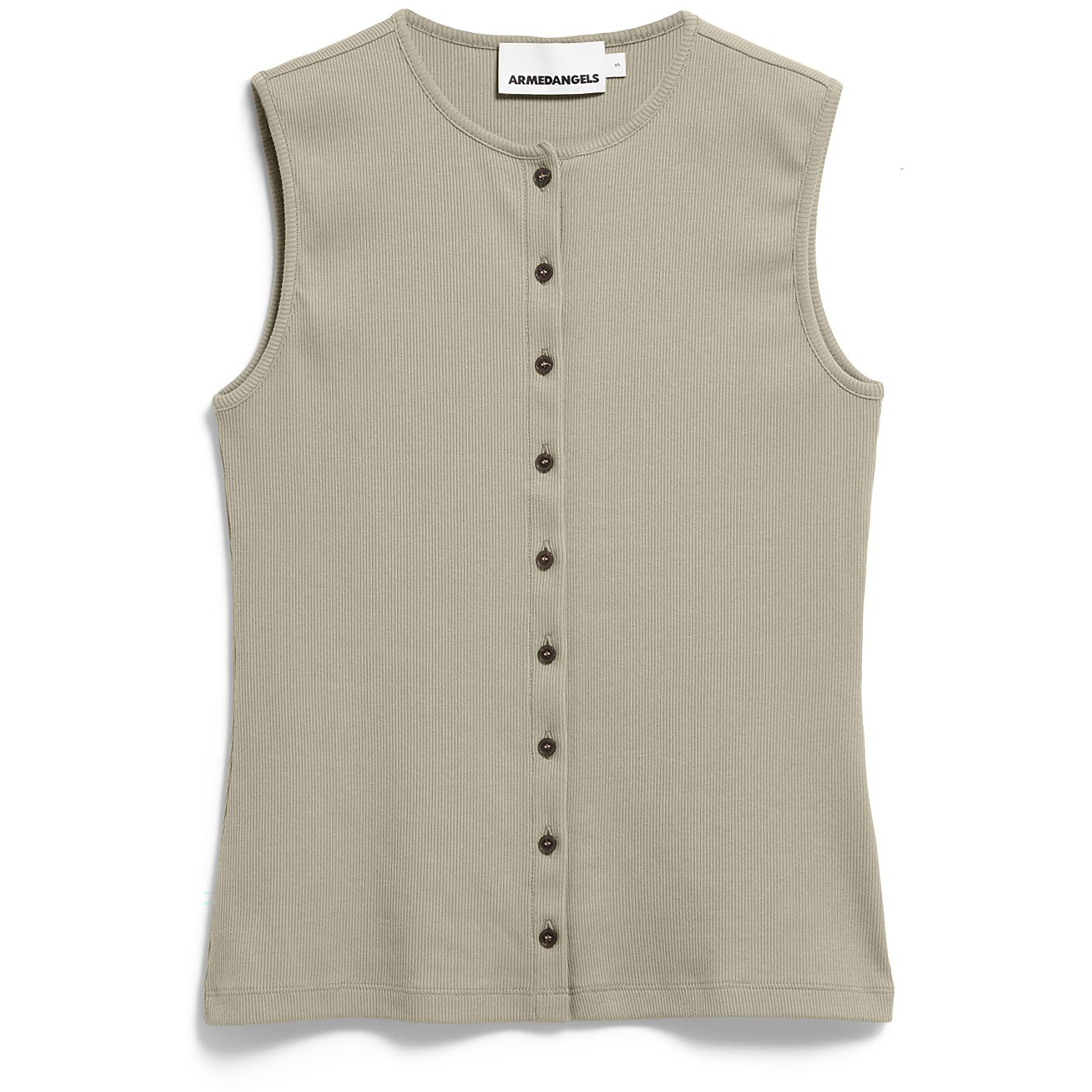 Armedangels Rib Button Top Damen Tanktops beige Größe L Lifestyle Elastisch