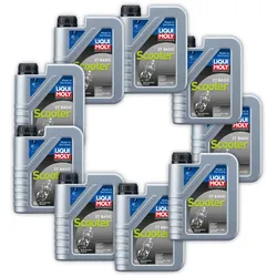 9x Motoröl LIQUI MOLY 1619 Motorbike 2T Basic Scooter Street Motorroller Roller 1L
