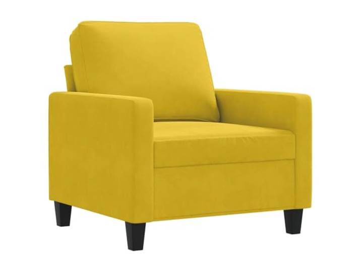 KKgypkn Sessel Gelb 60 cm Samt Gepolstert Metallgestell Stabil, Dick Gepolsterte Sitzfläche, Modernes Design, Bis 110 Kg